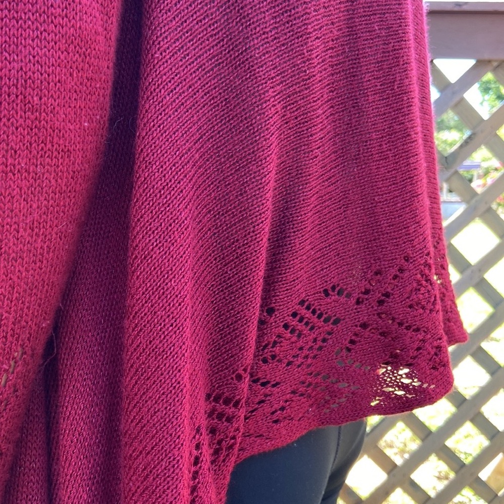 INC International Concepts Burgundy Red Wine Long High Low Cardigan! - Picture 4 of 9